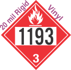 Flammable Class 3 UN1193 20mil Rigid Vinyl DOT Placard