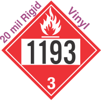 Flammable Class 3 UN1193 20mil Rigid Vinyl DOT Placard