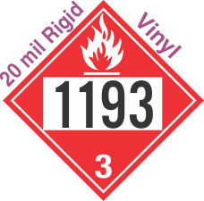 Flammable Class 3 UN1193 20mil Rigid Vinyl DOT Placard