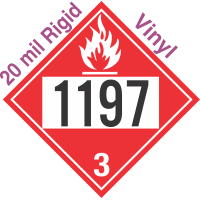 Flammable Class 3 UN1197 20mil Rigid Vinyl DOT Placard