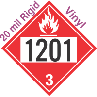 Flammable Class 3 UN1201 20mil Rigid Vinyl DOT Placard