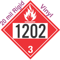 Flammable Class 3 UN1202 20mil Rigid Vinyl DOT Placard