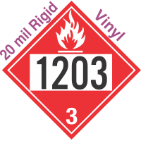 Flammable Class 3 UN1203 20mil Rigid Vinyl DOT Placard