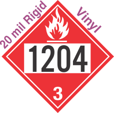 Flammable Class 3 UN1204 20mil Rigid Vinyl DOT Placard