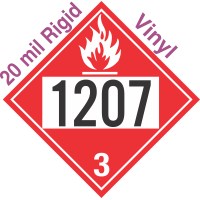 Flammable Class 3 UN1207 20mil Rigid Vinyl DOT Placard