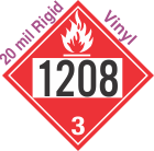 Flammable Class 3 UN1208 20mil Rigid Vinyl DOT Placard