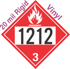 Flammable Class 3 UN1212 20mil Rigid Vinyl DOT Placard