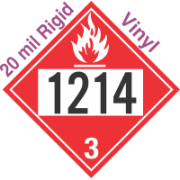 Flammable Class 3 UN1214 20mil Rigid Vinyl DOT Placard