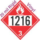 Flammable Class 3 UN1216 20mil Rigid Vinyl DOT Placard