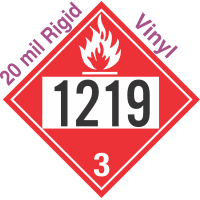 Flammable Class 3 UN1219 20mil Rigid Vinyl DOT Placard