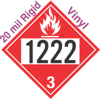 Flammable Class 3 UN1222 20mil Rigid Vinyl DOT Placard