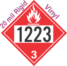 Flammable Class 3 UN1223 20mil Rigid Vinyl DOT Placard