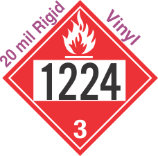Flammable Class 3 UN1224 20mil Rigid Vinyl DOT Placard
