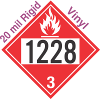 Flammable Class 3 UN1228 20mil Rigid Vinyl DOT Placard