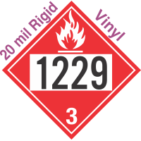 Flammable Class 3 UN1229 20mil Rigid Vinyl DOT Placard