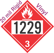 Flammable Class 3 UN1229 20mil Rigid Vinyl DOT Placard