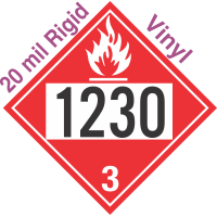 Flammable Class 3 UN1230 20mil Rigid Vinyl DOT Placard