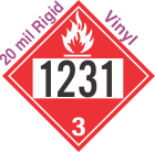 Flammable Class 3 UN1231 20mil Rigid Vinyl DOT Placard