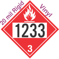 Flammable Class 3 UN1233 20mil Rigid Vinyl DOT Placard