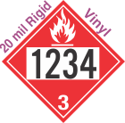 Flammable Class 3 UN1234 20mil Rigid Vinyl DOT Placard
