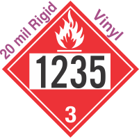 Flammable Class 3 UN1235 20mil Rigid Vinyl DOT Placard