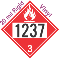 Flammable Class 3 UN1237 20mil Rigid Vinyl DOT Placard