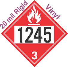 Flammable Class 3 UN1245 20mil Rigid Vinyl DOT Placard