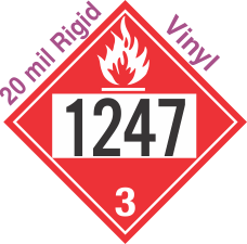 Flammable Class 3 UN1247 20mil Rigid Vinyl DOT Placard