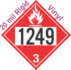 Flammable Class 3 UN1249 20mil Rigid Vinyl DOT Placard