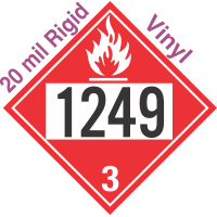 Flammable Class 3 UN1249 20mil Rigid Vinyl DOT Placard