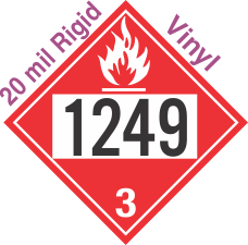 Flammable Class 3 UN1249 20mil Rigid Vinyl DOT Placard