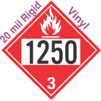 Flammable Class 3 UN1250 20mil Rigid Vinyl DOT Placard