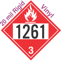 Flammable Class 3 UN1261 20mil Rigid Vinyl DOT Placard