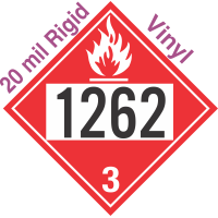 Flammable Class 3 UN1262 20mil Rigid Vinyl DOT Placard