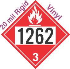 Flammable Class 3 UN1262 20mil Rigid Vinyl DOT Placard