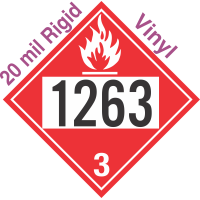 Flammable Class 3 UN1263 20mil Rigid Vinyl DOT Placard