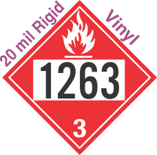 Flammable Class 3 UN1263 20mil Rigid Vinyl DOT Placard