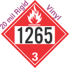 Flammable Class 3 UN1265 20mil Rigid Vinyl DOT Placard