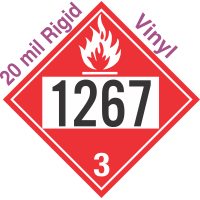 Flammable Class 3 UN1267 20mil Rigid Vinyl DOT Placard