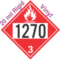 Flammable Class 3 UN1270 20mil Rigid Vinyl DOT Placard