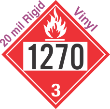 Flammable Class 3 UN1270 20mil Rigid Vinyl DOT Placard