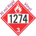 Flammable Class 3 UN1274 20mil Rigid Vinyl DOT Placard