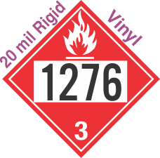 Flammable Class 3 UN1276 20mil Rigid Vinyl DOT Placard