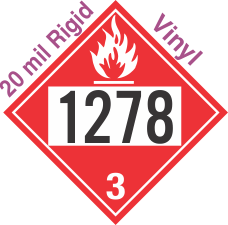 Flammable Class 3 UN1278 20mil Rigid Vinyl DOT Placard