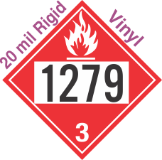 Flammable Class 3 UN1279 20mil Rigid Vinyl DOT Placard