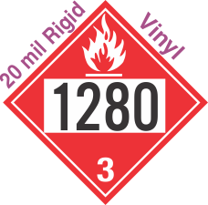 Flammable Class 3 UN1280 20mil Rigid Vinyl DOT Placard