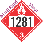 Flammable Class 3 UN1281 20mil Rigid Vinyl DOT Placard