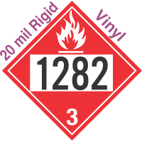 Flammable Class 3 UN1282 20mil Rigid Vinyl DOT Placard