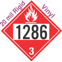 Flammable Class 3 UN1286 20mil Rigid Vinyl DOT Placard