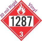 Flammable Class 3 UN1287 20mil Rigid Vinyl DOT Placard